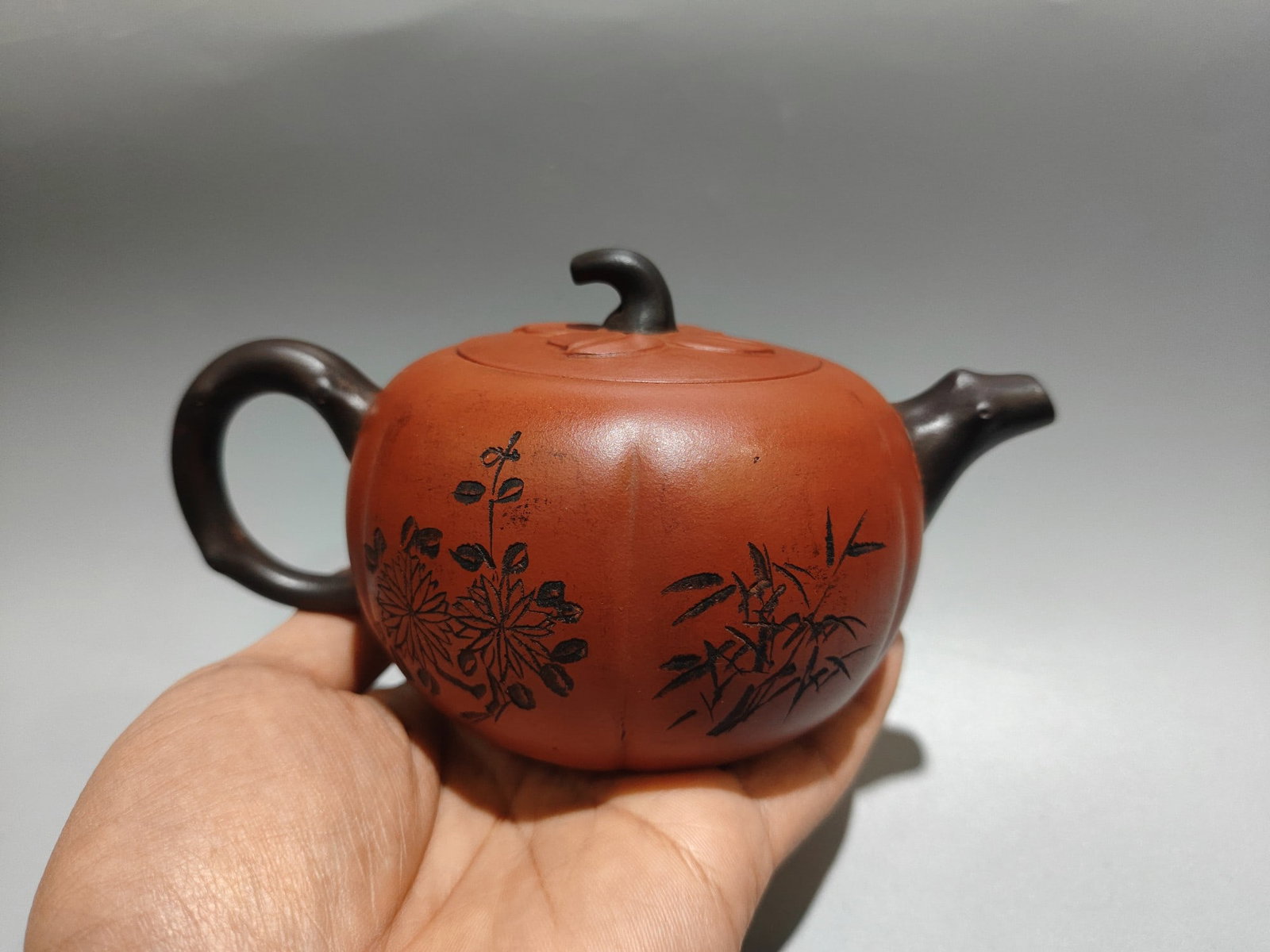 Yixing Zisha Clay Teapot - plum blossom orchid Bamboo chrysanthemum - 4