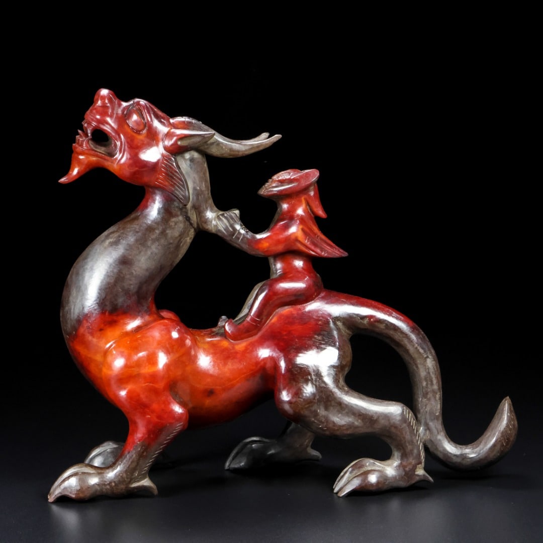 Vintage Hetian Jade Dragon & Figure Statue: Title: Old Hetian Jade Dragon Pendant Date/Period: After2106 Origin: Chinese Dimension: 59x80x25(mm) 2.32x3.15x0.98(inches) Weight 0.35 lbs/157g Materials: Hetian Jade Reserve: $1,999.00 Shipping: Dom
