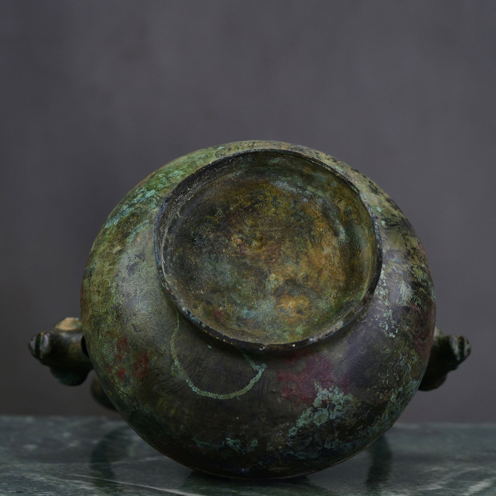 Vintage Bronze Handle Bottle - 9