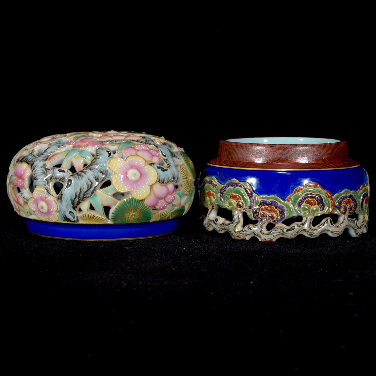 Openwork Famille Rose Porcelain Incense Burner - 4