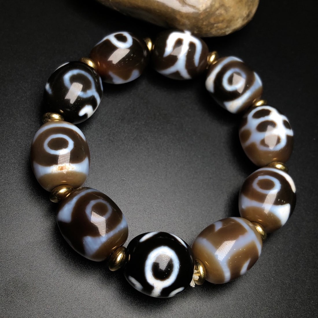 Old Tibetan DZI Agate Hand Chain - 3