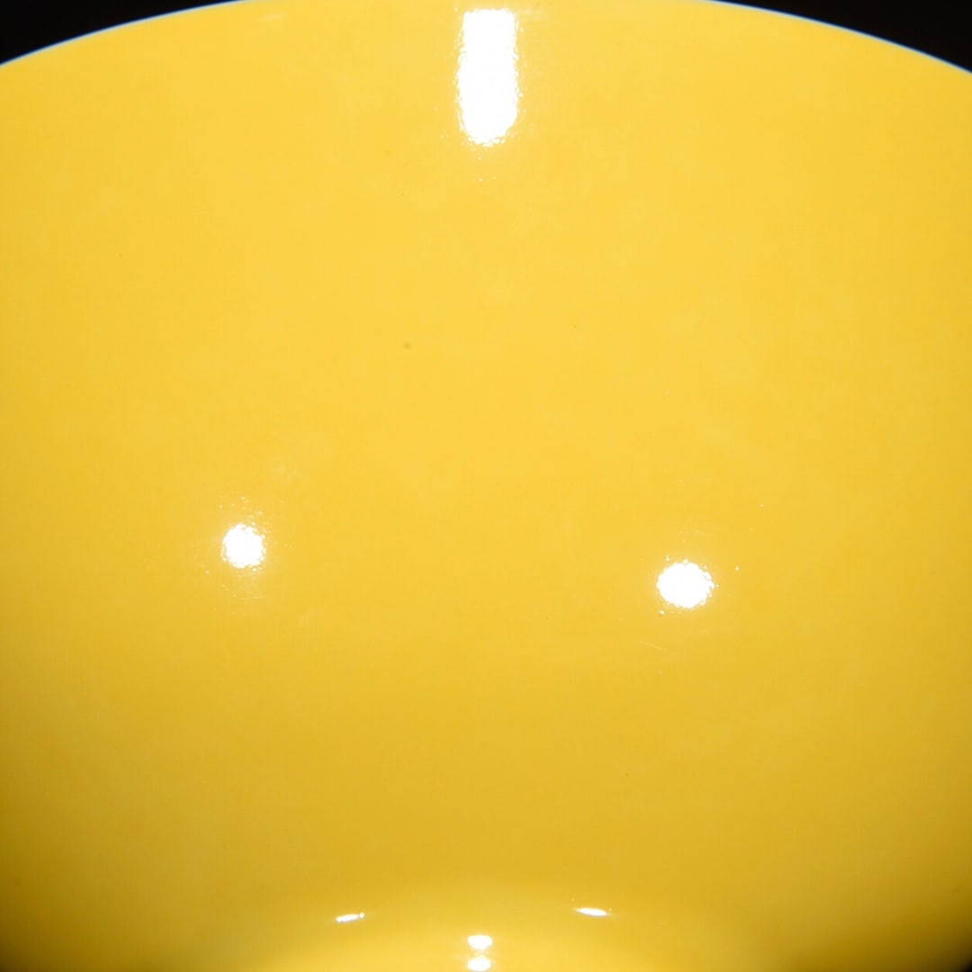 A Pair Yellow Glaze Porcelain Butterfly Bowl - 7
