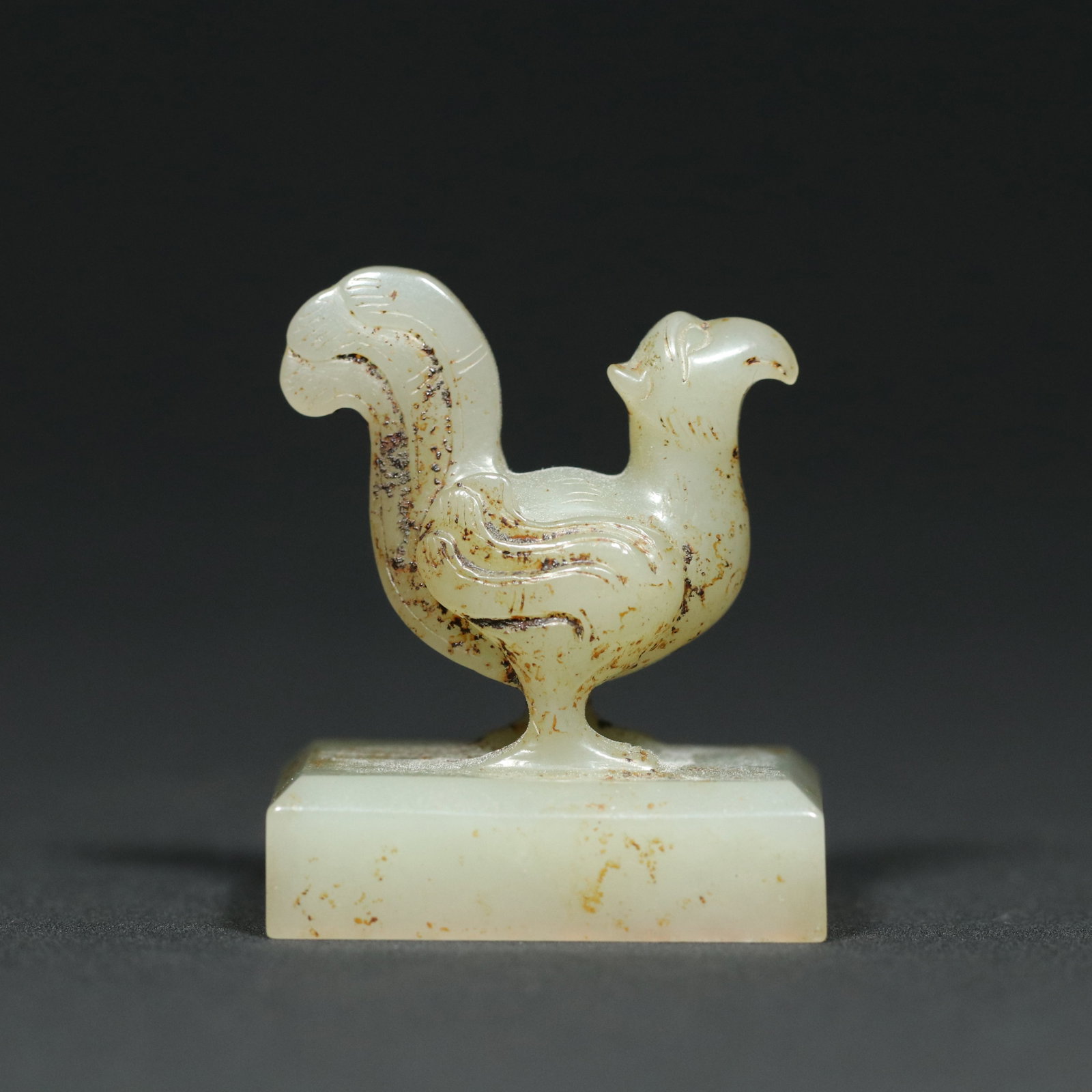 Vintage Hetian Jade Rooster Small Seal - 3
