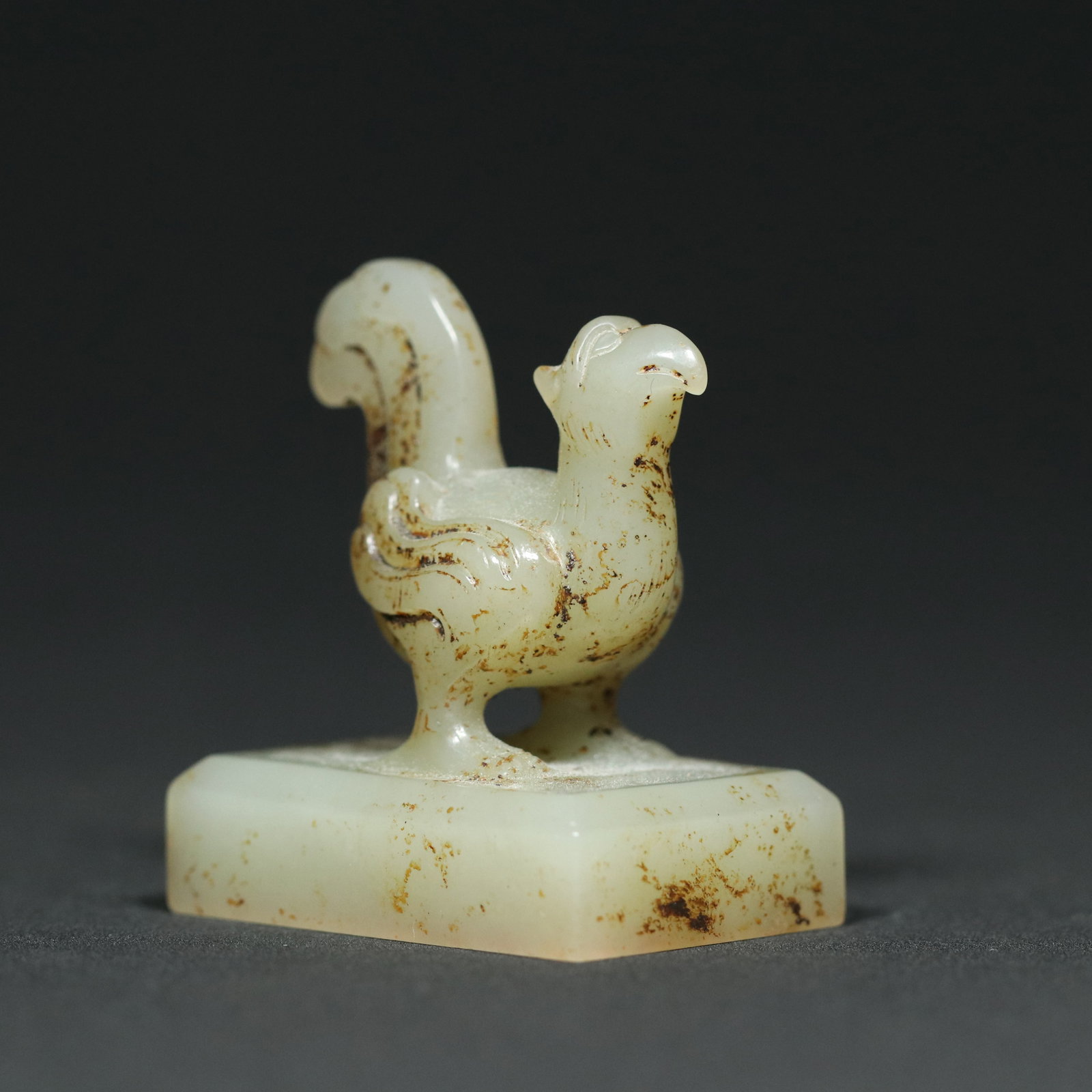 Vintage Hetian Jade Rooster Small Seal - 4
