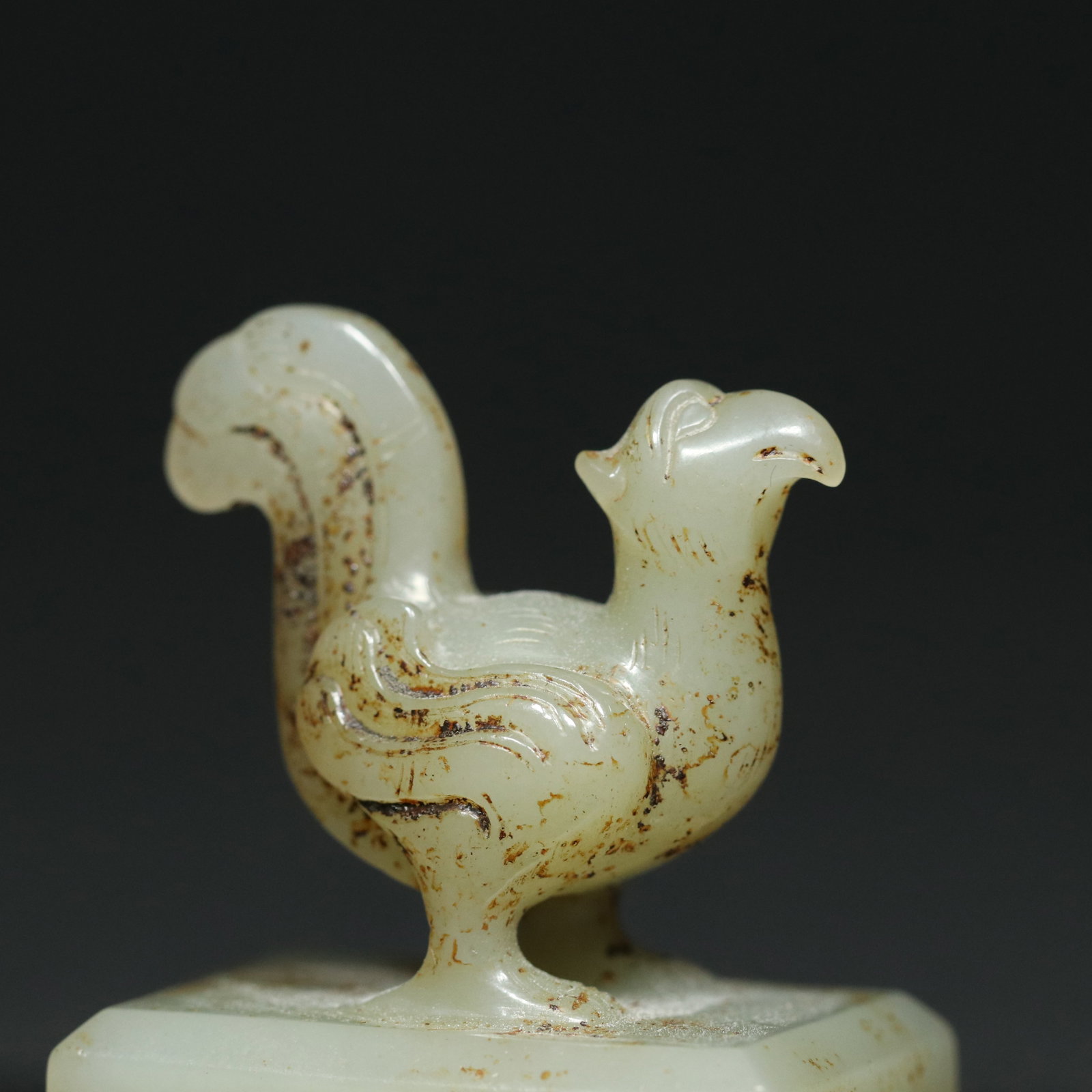 Vintage Hetian Jade Rooster Small Seal - 7