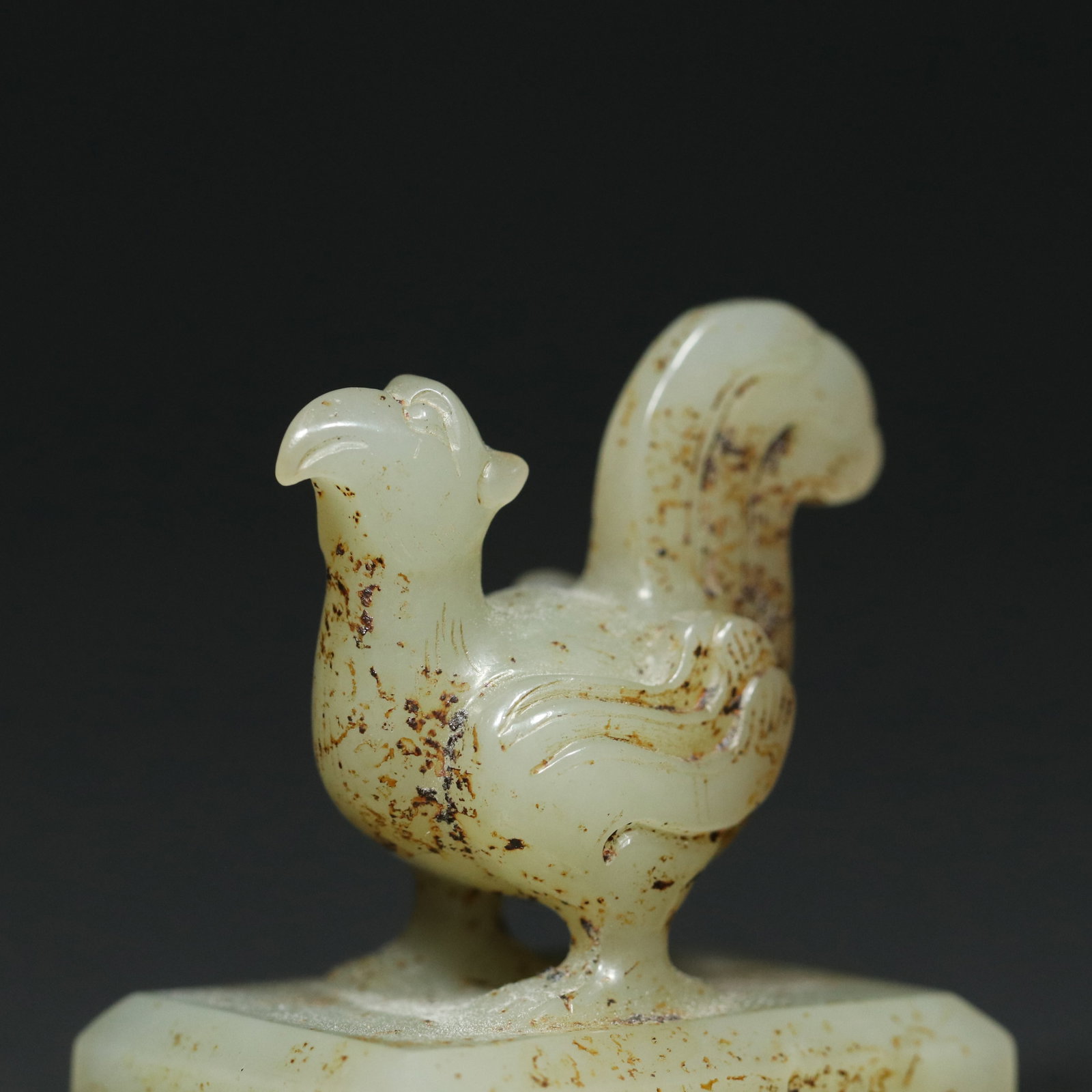 Vintage Hetian Jade Rooster Small Seal - 8