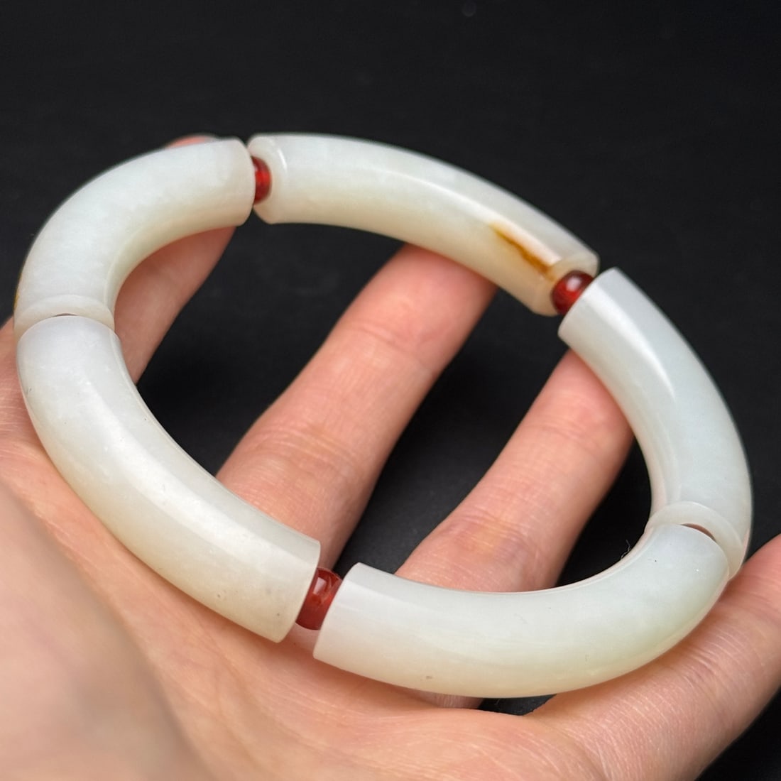 Old Hetian Jade Bracelet - 9