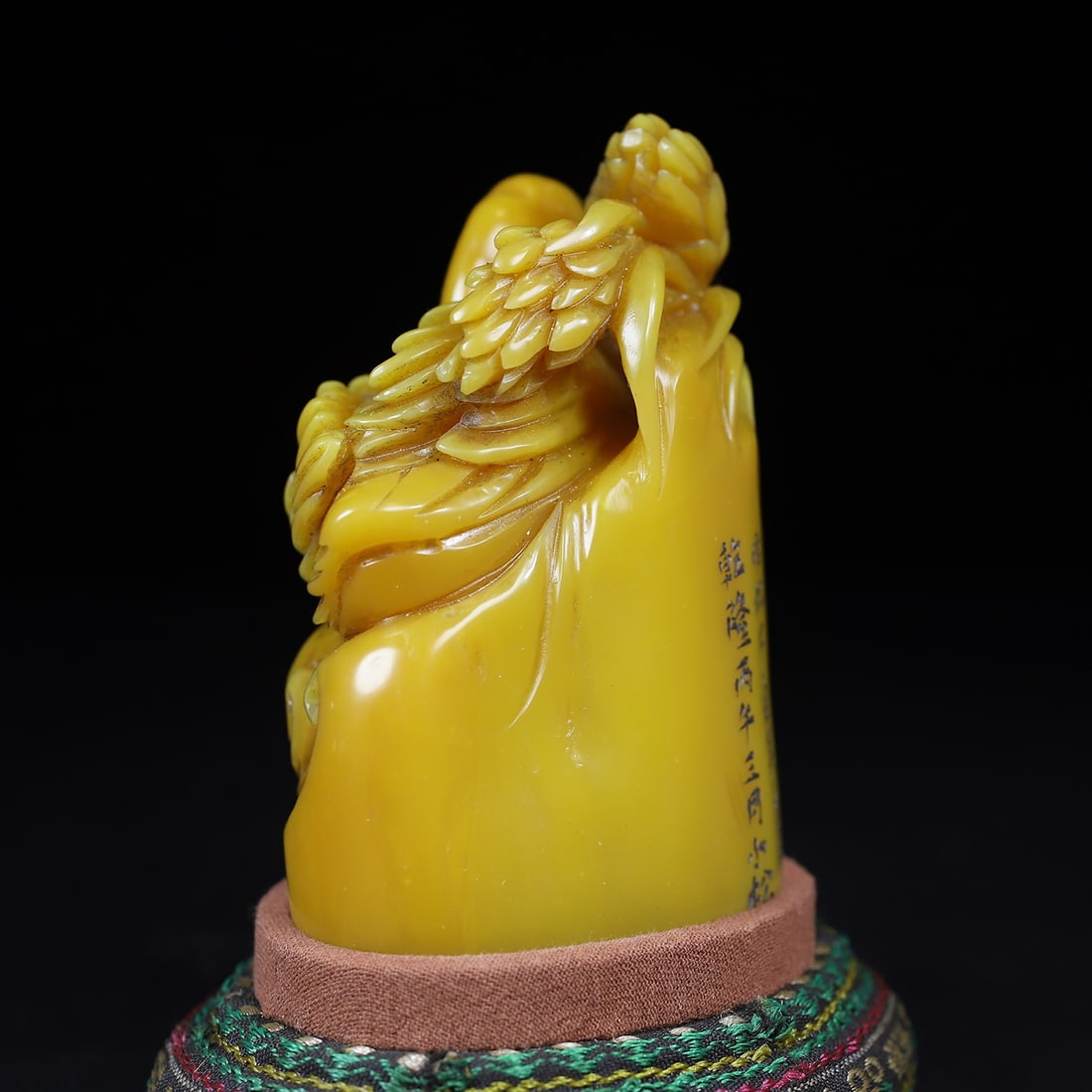 Vintage Shoushan Soapstone Hand-Carved Seal/Stamp Statue Duck w Box - 6