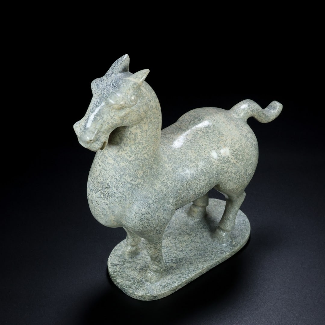 Vintage Hetian Jade Statue - Horse - 9