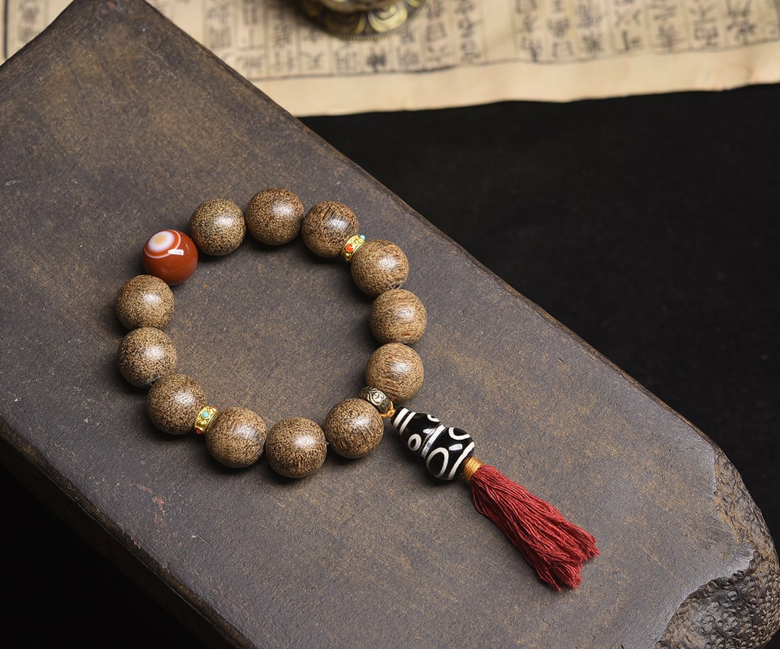 16mm Chenxiang Wood Beads Bracelet Bangle - 5