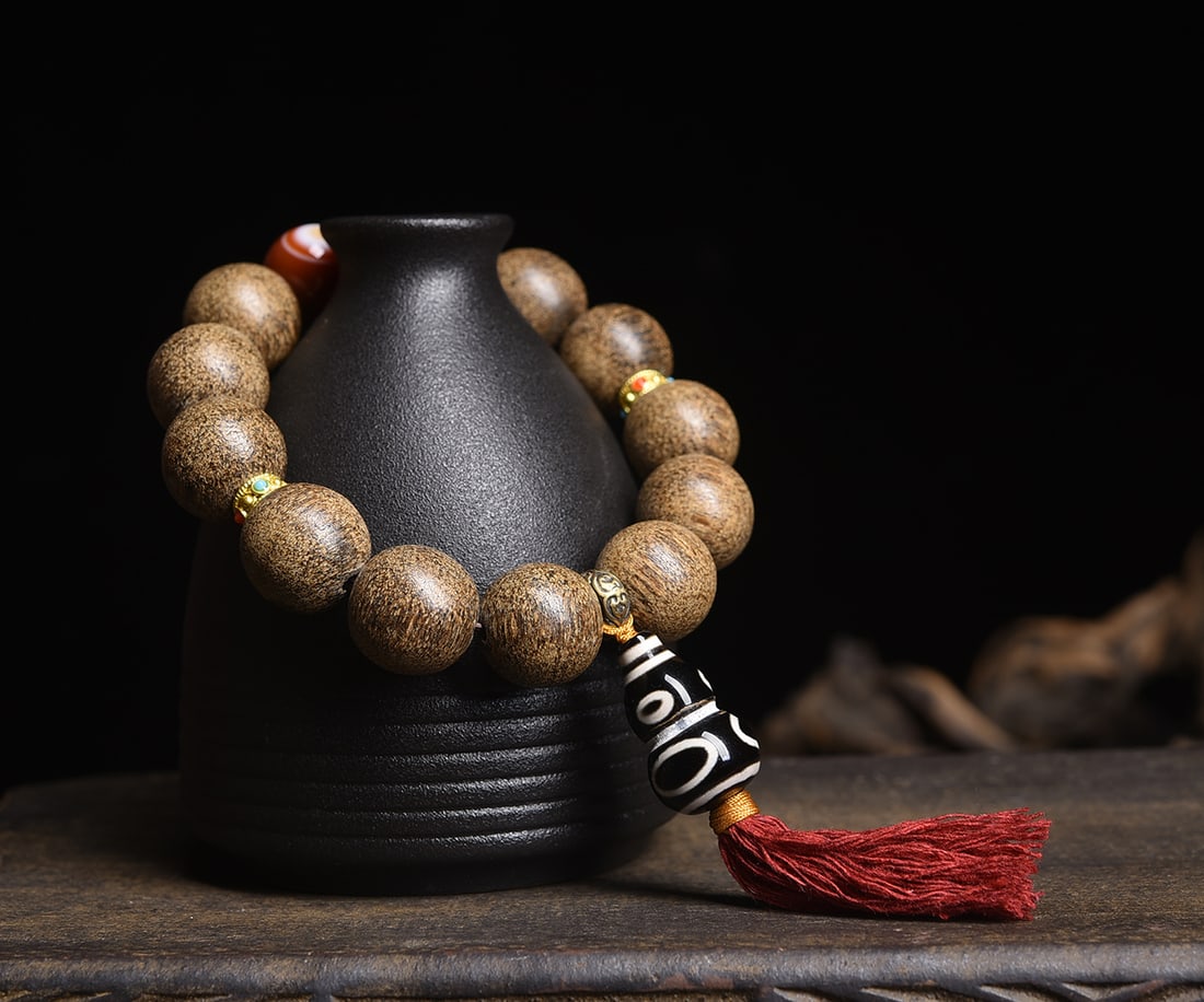 16mm Chenxiang Wood Beads Bracelet Bangle - 6