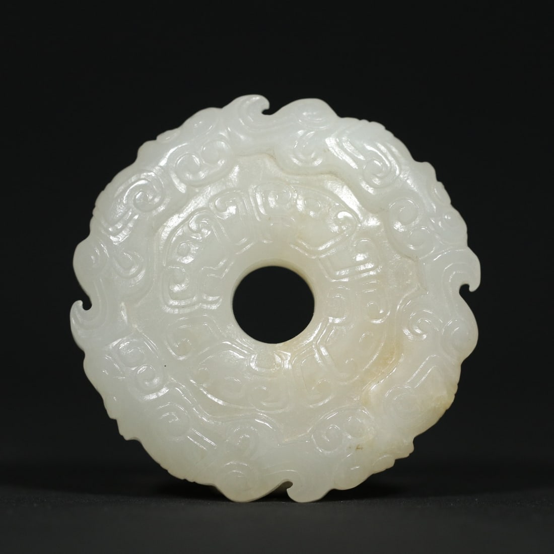 Old Hetian Jade Bi Pendant (1 of 9)