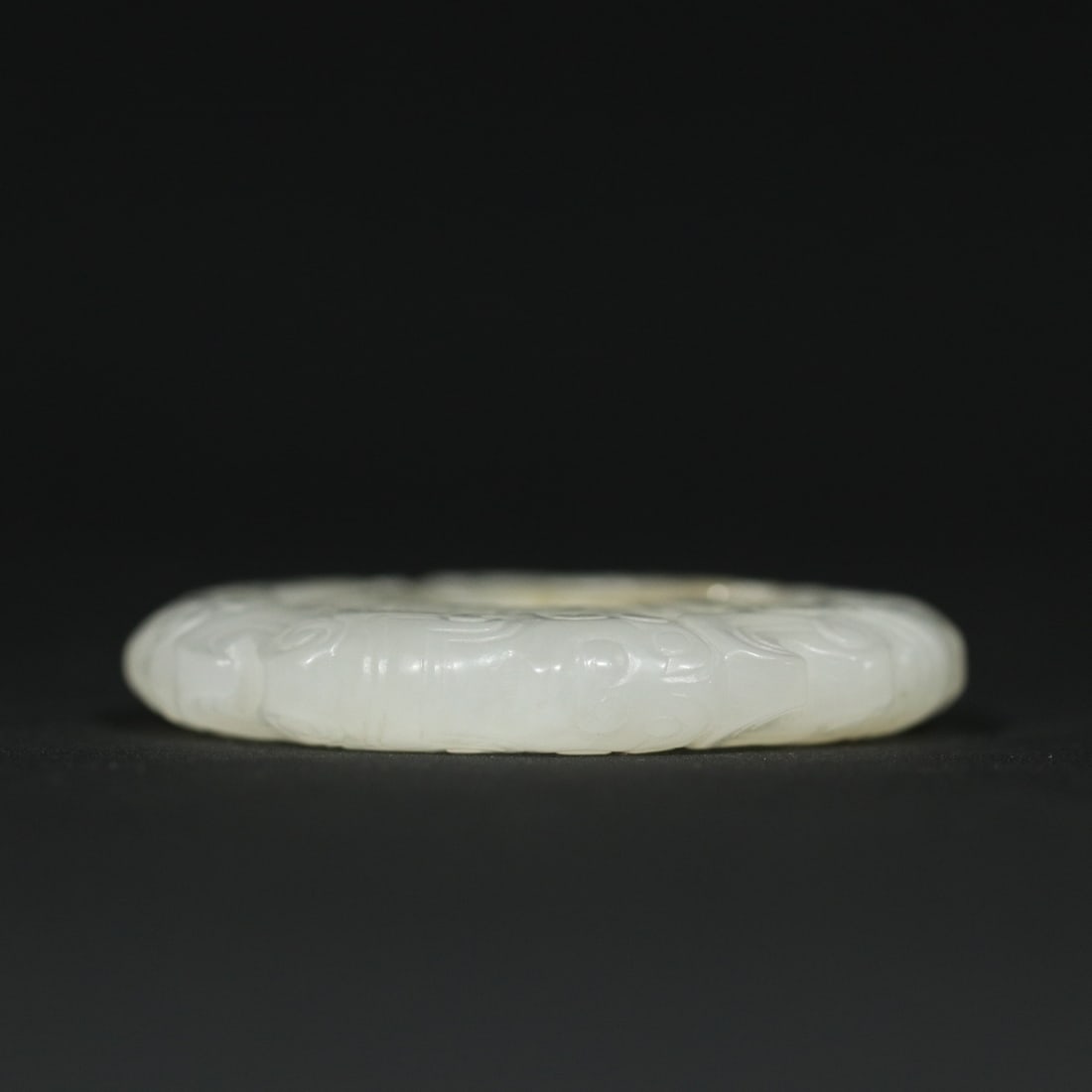 Old Hetian Jade Bi Pendant - 3