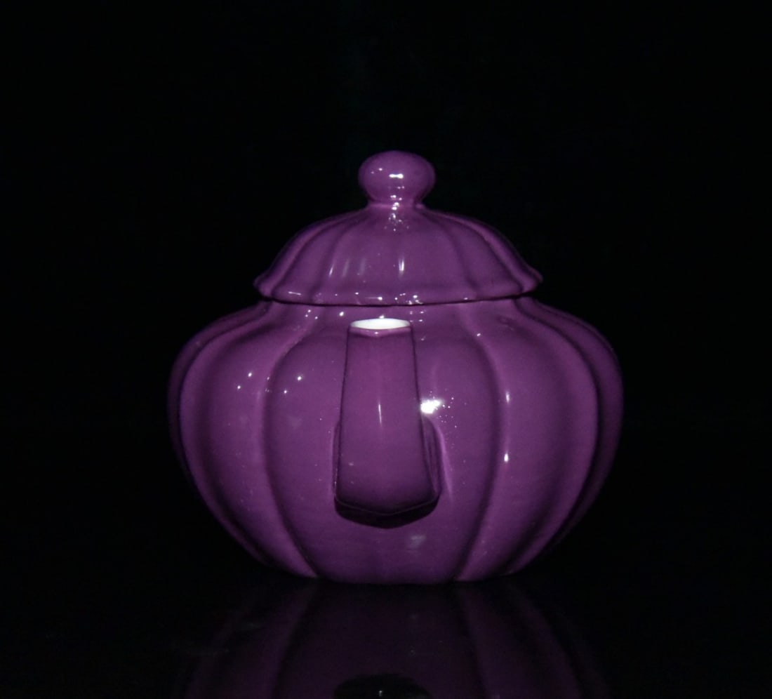 Chinese Purple Glaze Porcelain Teapot - 4