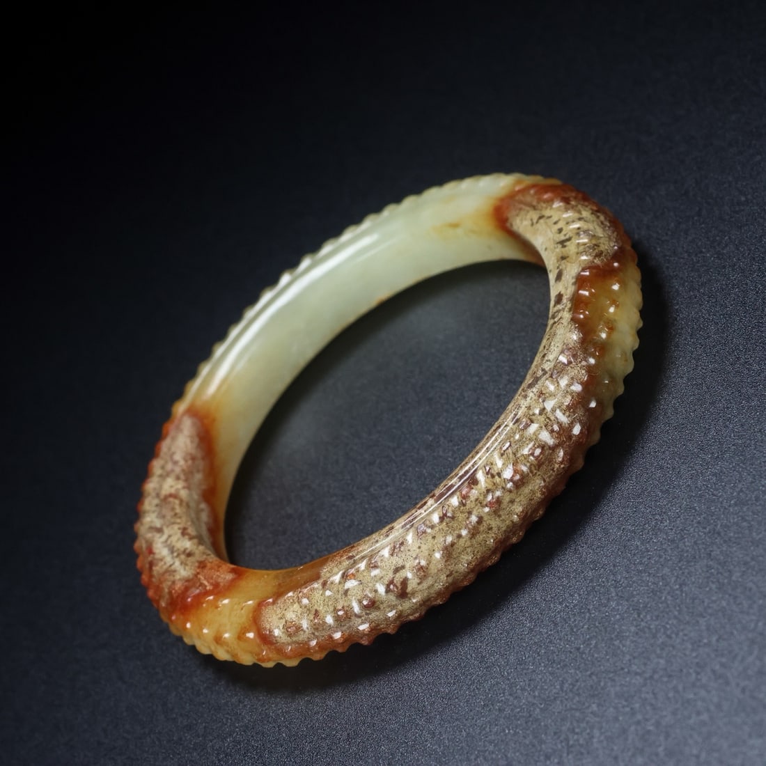 Old Hetian Jade Bracelet Bangle 60mm I.D. - 4