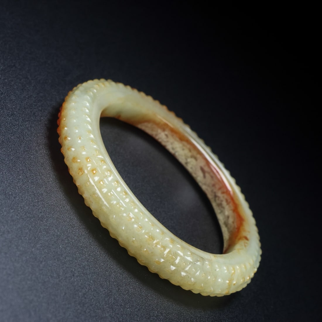 Old Hetian Jade Bracelet Bangle 60mm I.D. - 6
