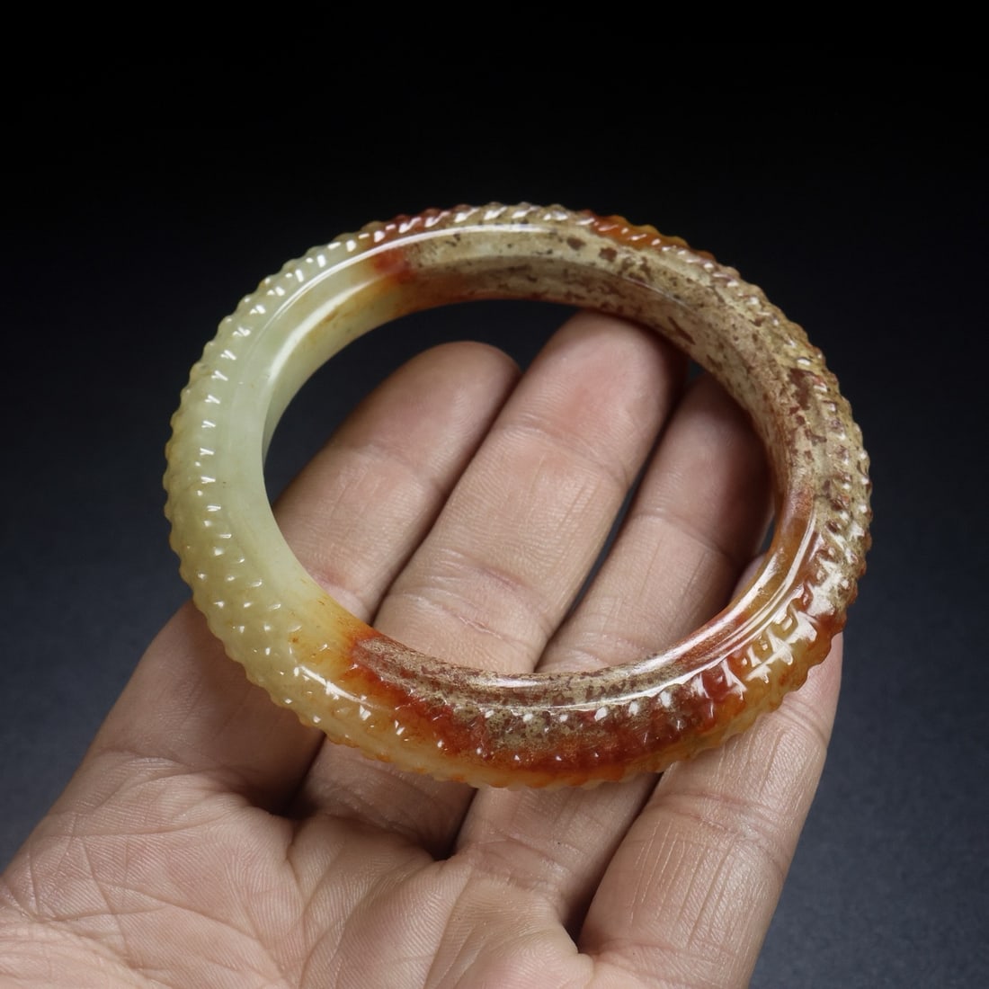 Old Hetian Jade Bracelet Bangle 60mm I.D. - 9
