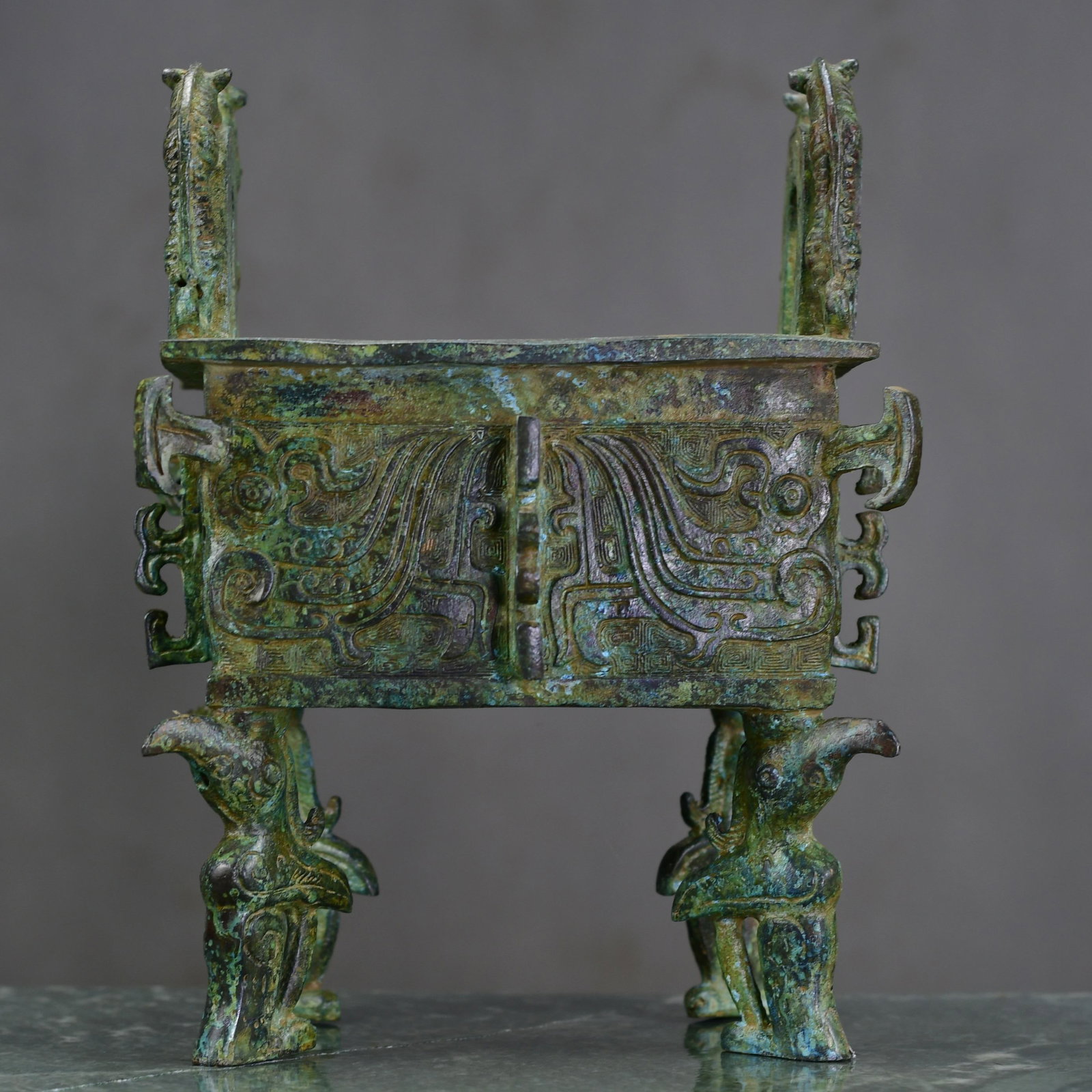 Vintage Bronze Bird Incense Burner: Title: Old Hetian Jade Dragon Pendant Date/Period: After2150 Origin: Chinese Dimension: 59x80x25(mm) 2.32x3.15x0.98(inches) Weight 0.35 lbs/157g Materials: Hetian Jade Reserve: $599.00 Shipping: