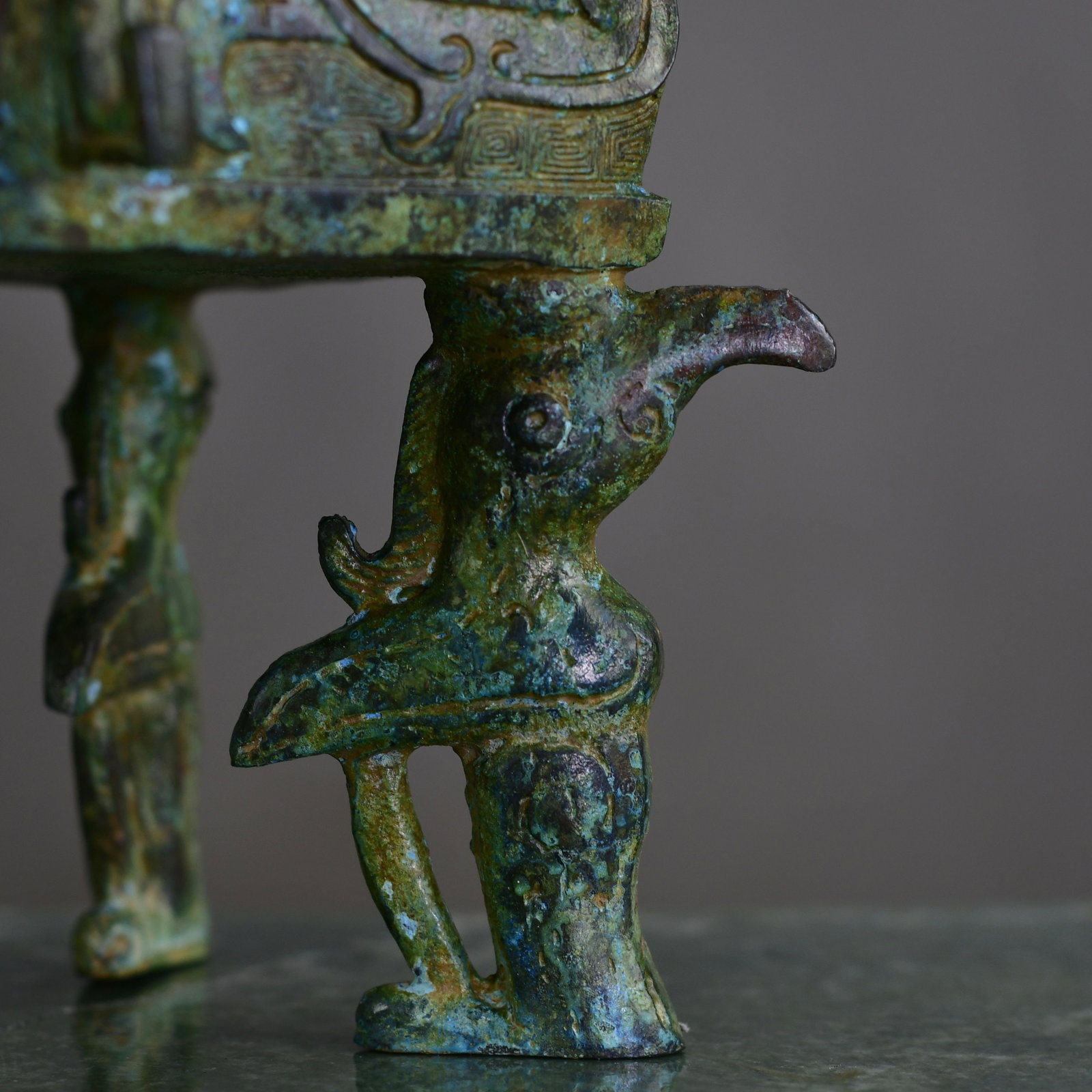 Vintage Bronze Bird Incense Burner - 3