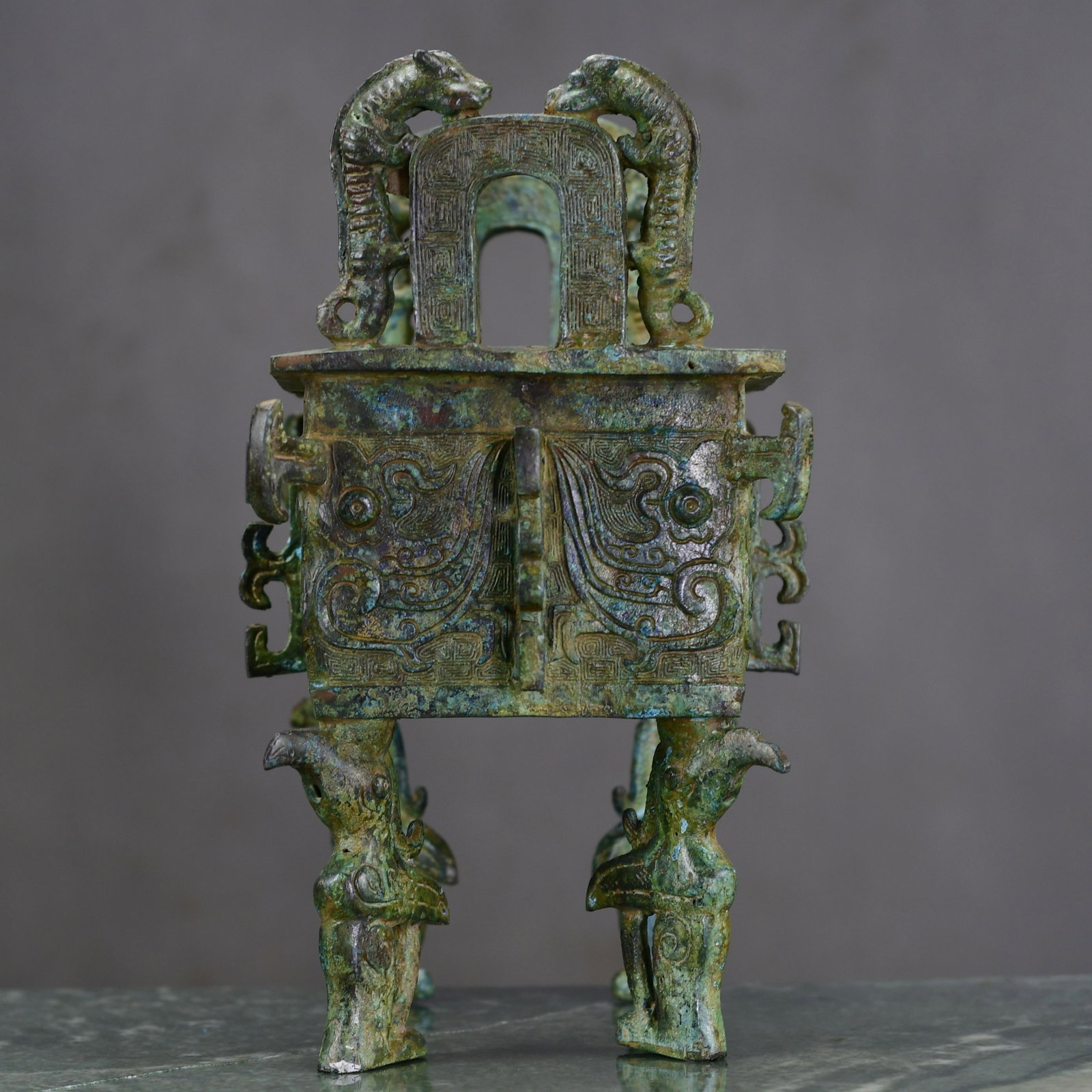 Vintage Bronze Bird Incense Burner - 6