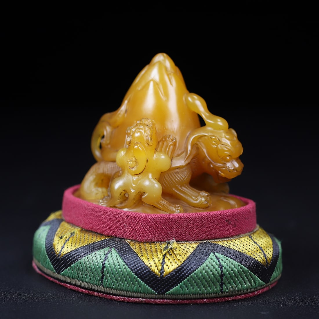 Vintage Shoushan Soapstone Hand-Carved Seal/Stamp Beast - 2