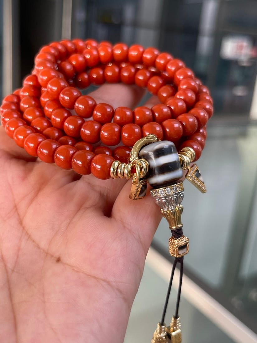 7.7mm Natural Nanhong Agate Necklace with Certificate - 6