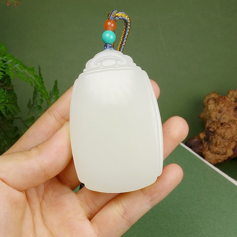 Superb Natural Hetian Jade Lucky Pendant - 5