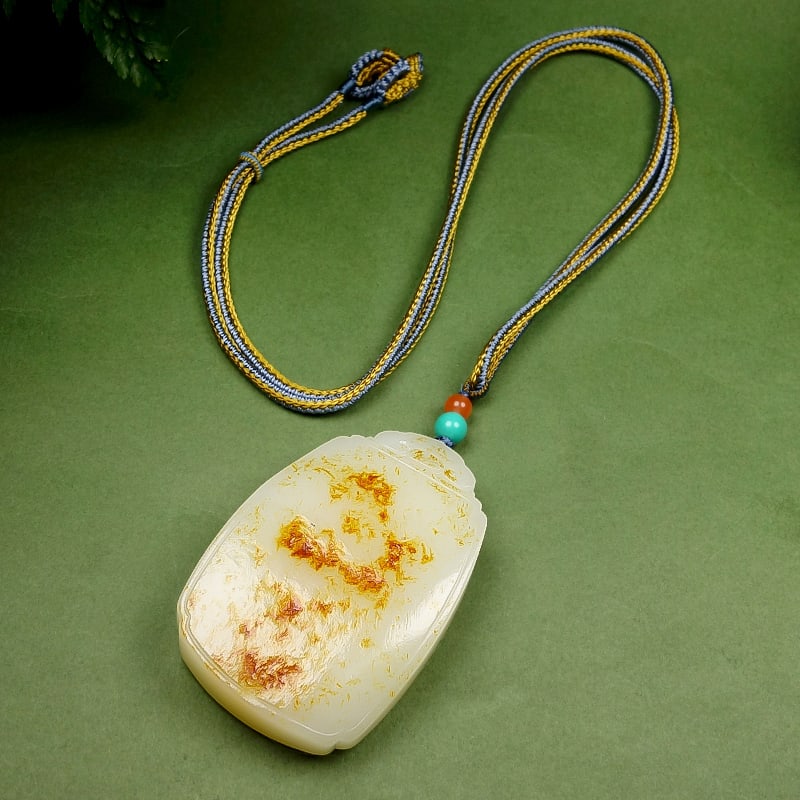 Superb Natural Hetian Jade Lucky Pendant - 7