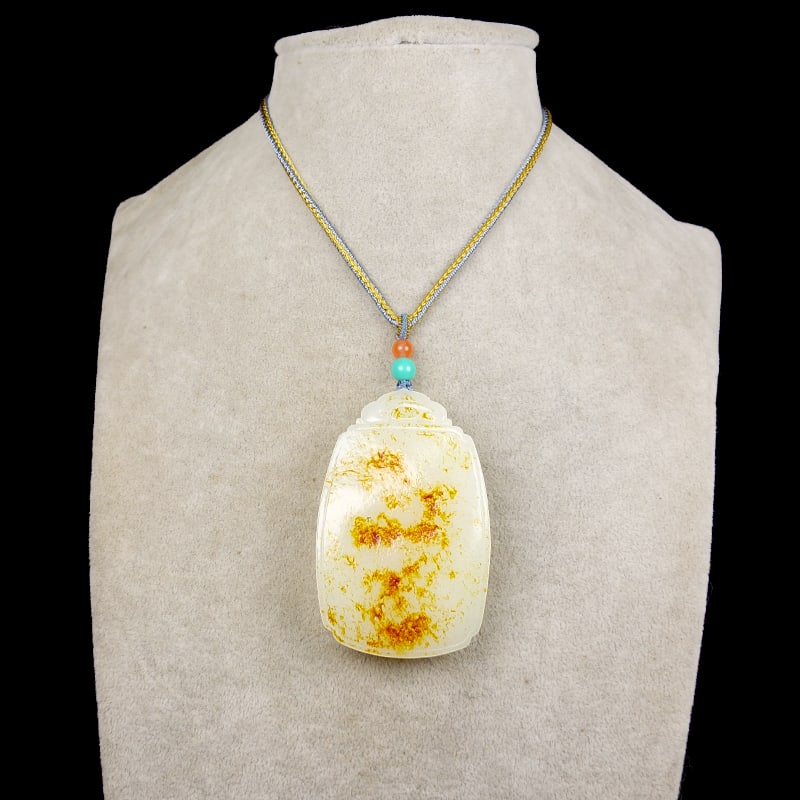 Superb Natural Hetian Jade Lucky Pendant - 8