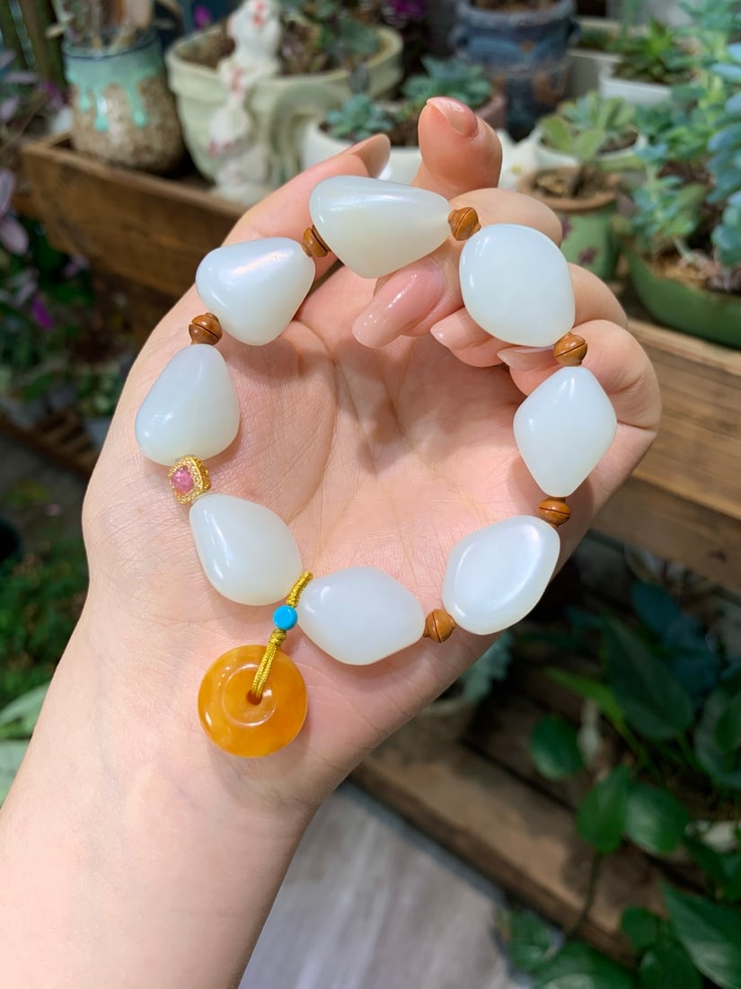 Hetian Jade Original Stone Bracelet - 2