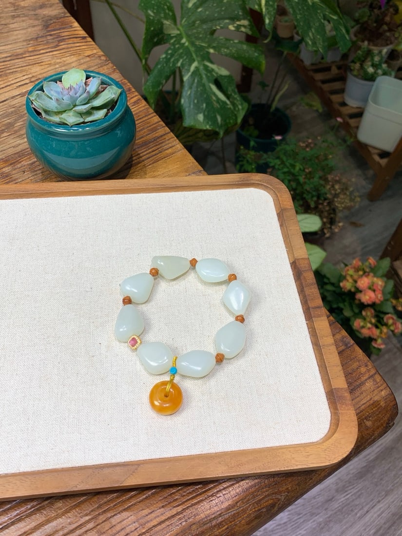 Hetian Jade Original Stone Bracelet - 3