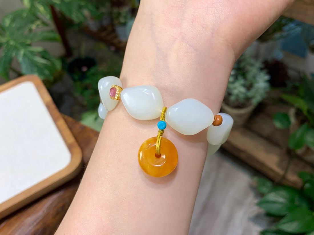 Hetian Jade Original Stone Bracelet - 4