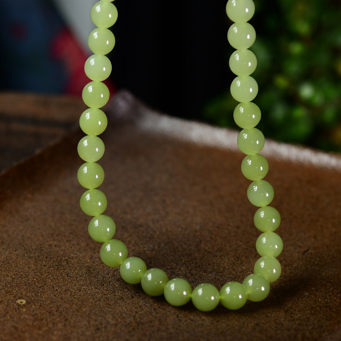 8mm Natural Hetian Jade Beads Necklace - 5