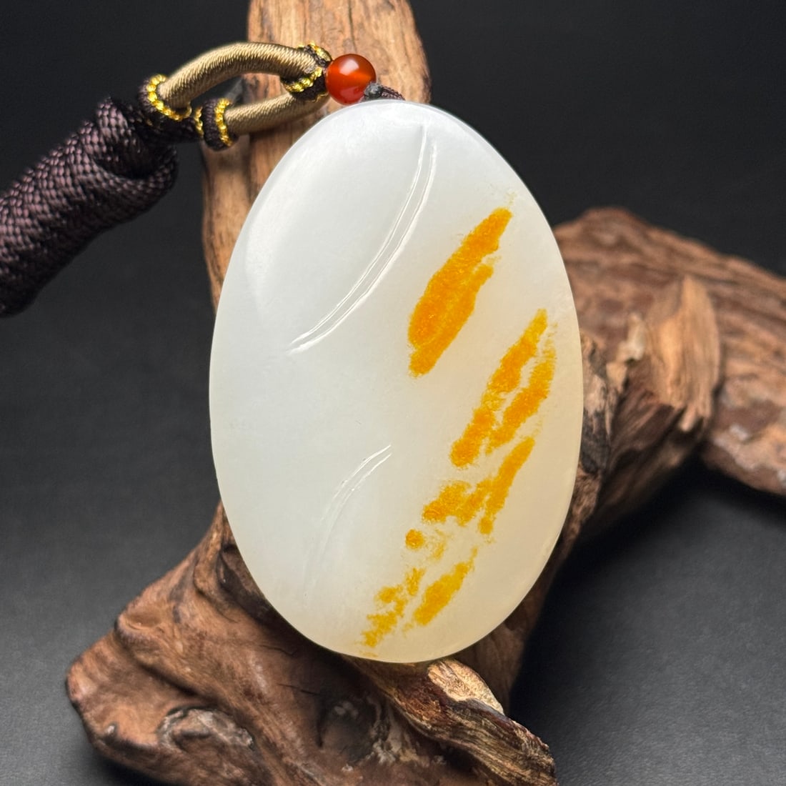 Natural Hetian Jade Carved Kwan-yin Pendant - 2