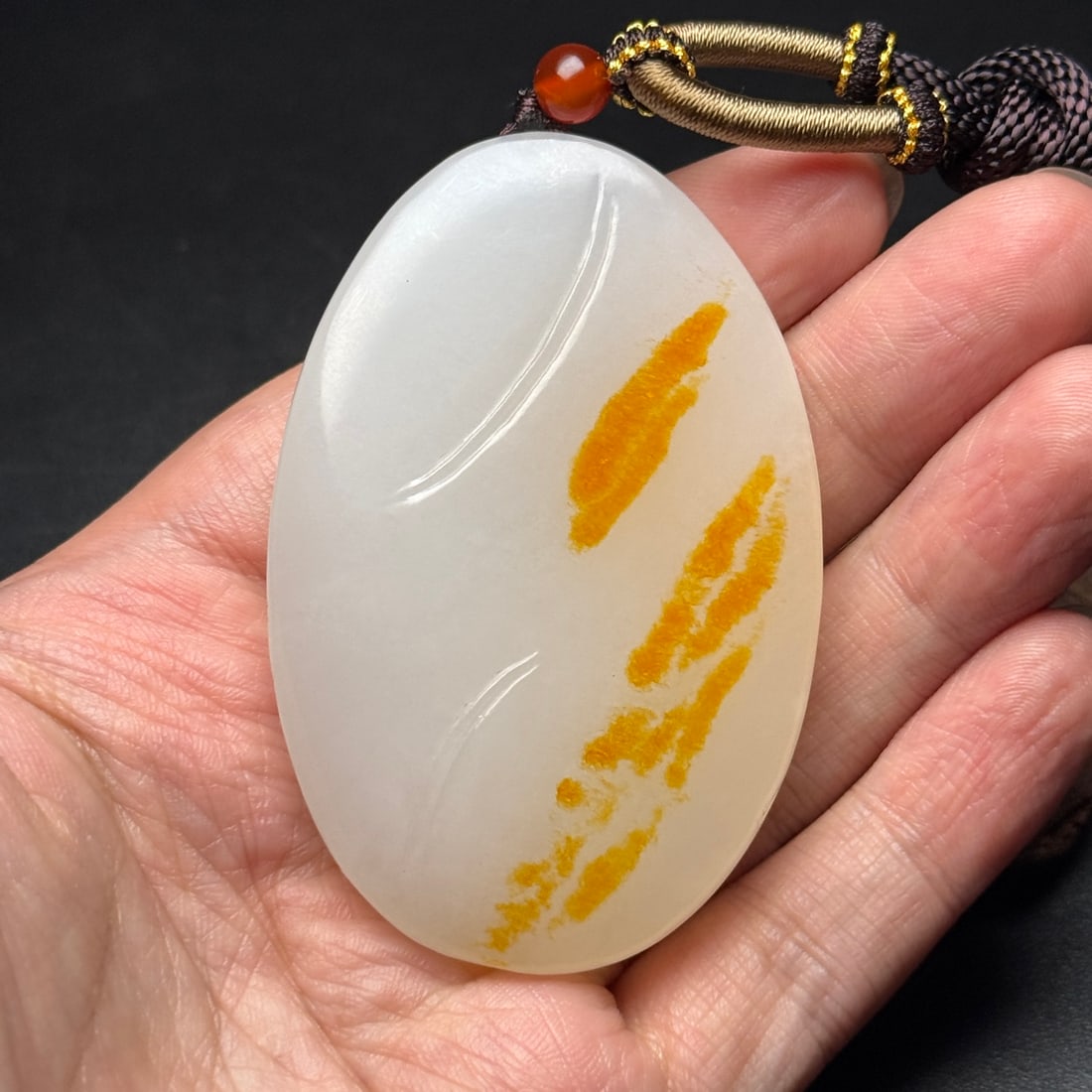 Natural Hetian Jade Carved Kwan-yin Pendant - 9