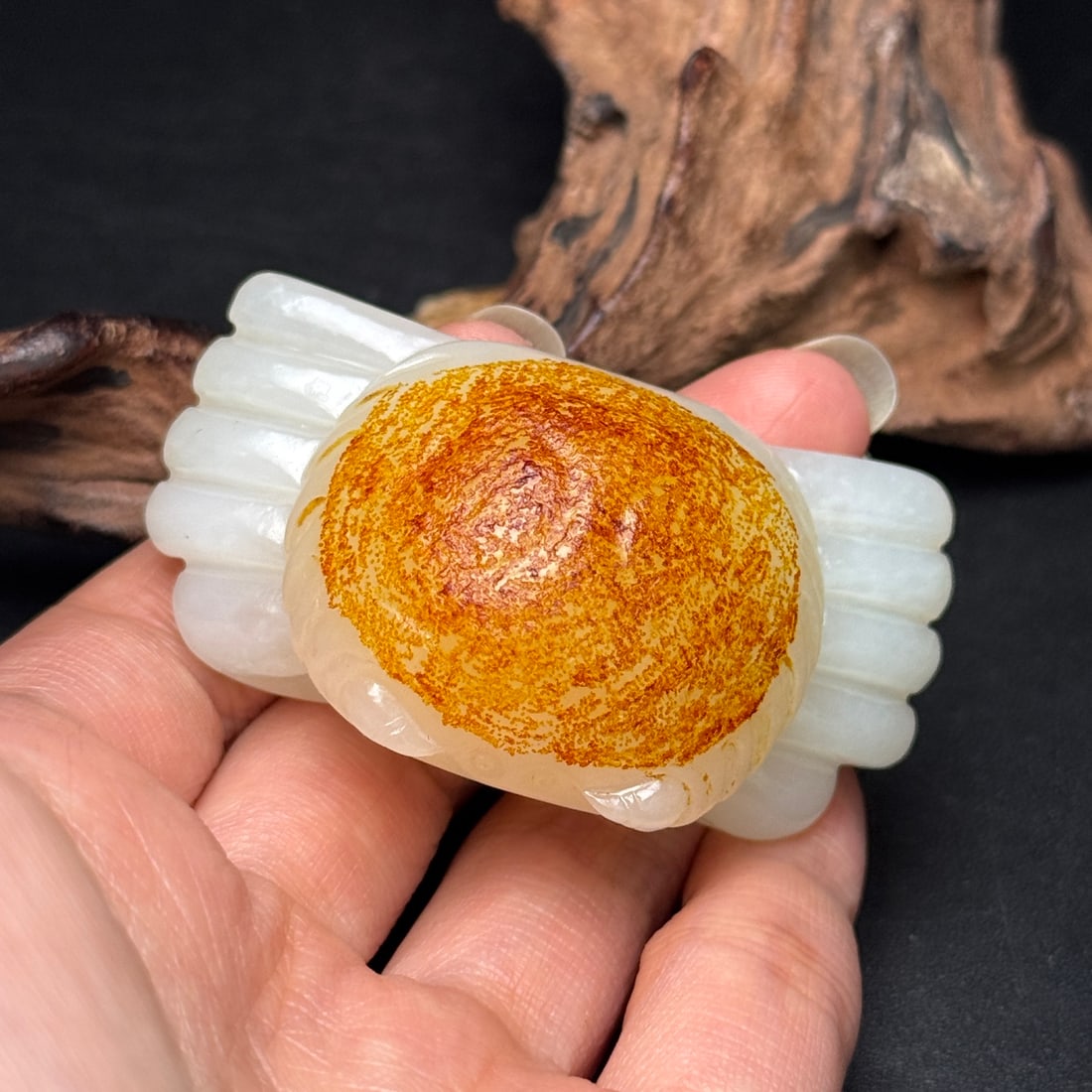 Natural Hetian Jade Hand Carved Crab Pendant - 8