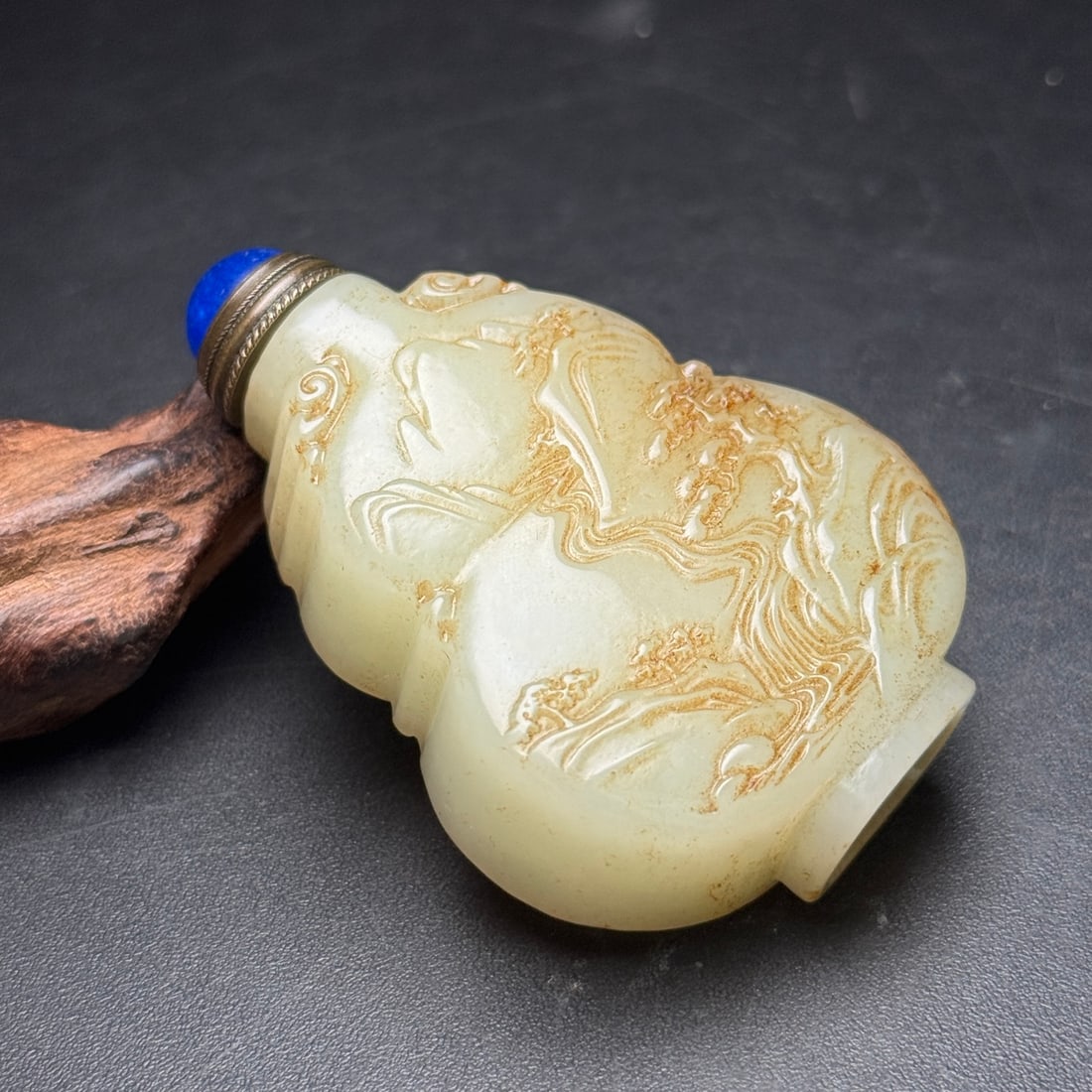 Old Hetian Jade Snuff Bottle - 5