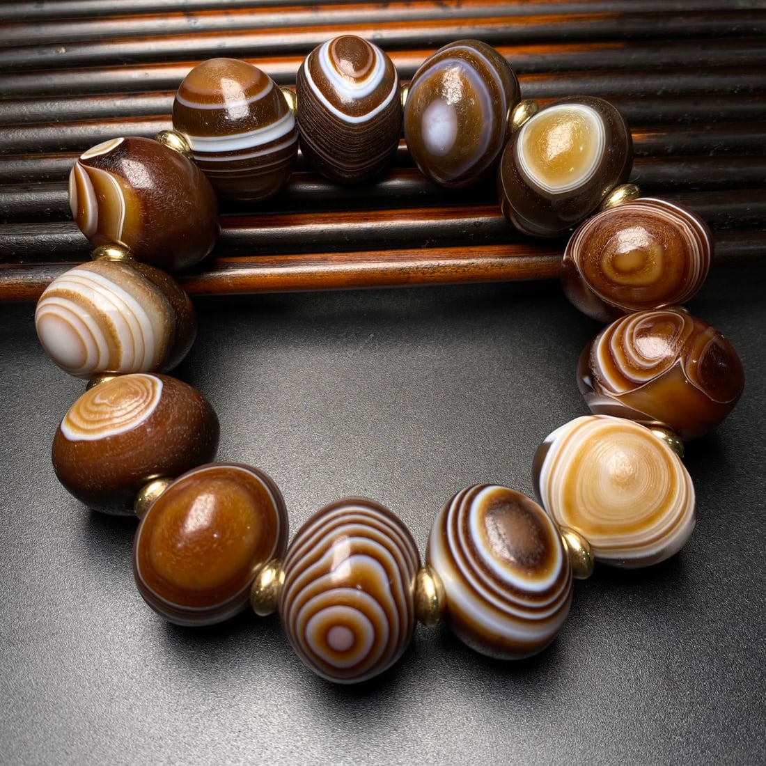 Old Agate Beads Bracelet - 2