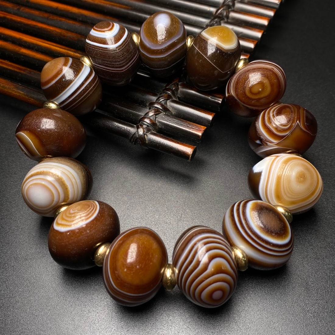 Old Agate Beads Bracelet - 3