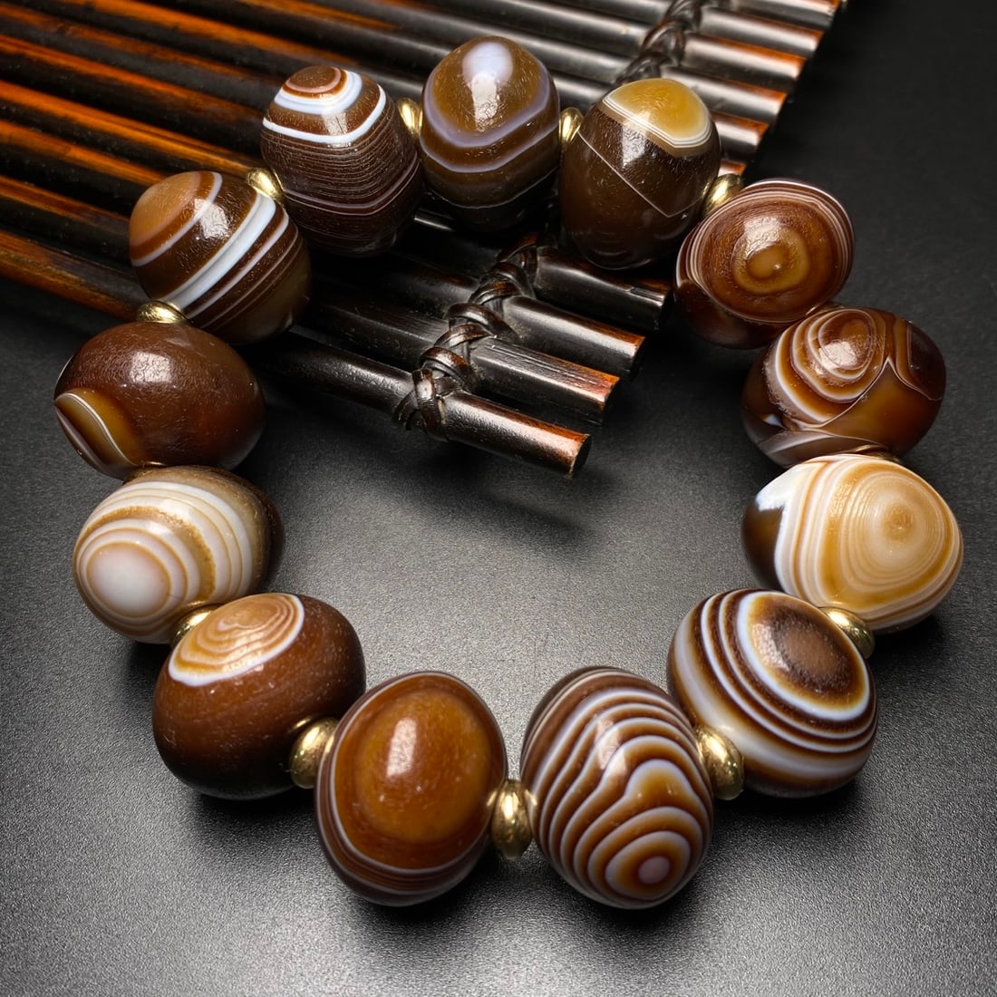 Old Agate Beads Bracelet - 4