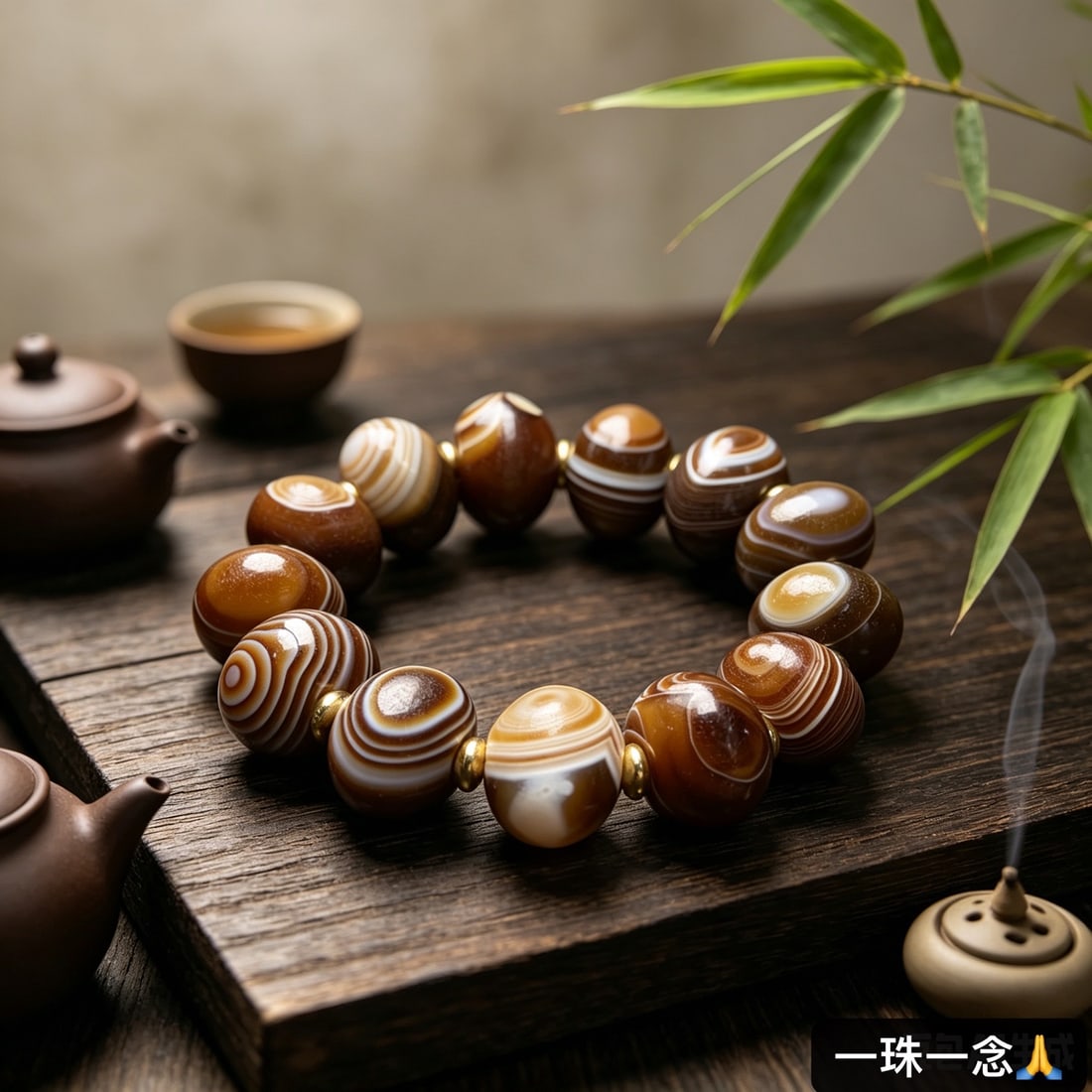 Old Agate Beads Bracelet - 5