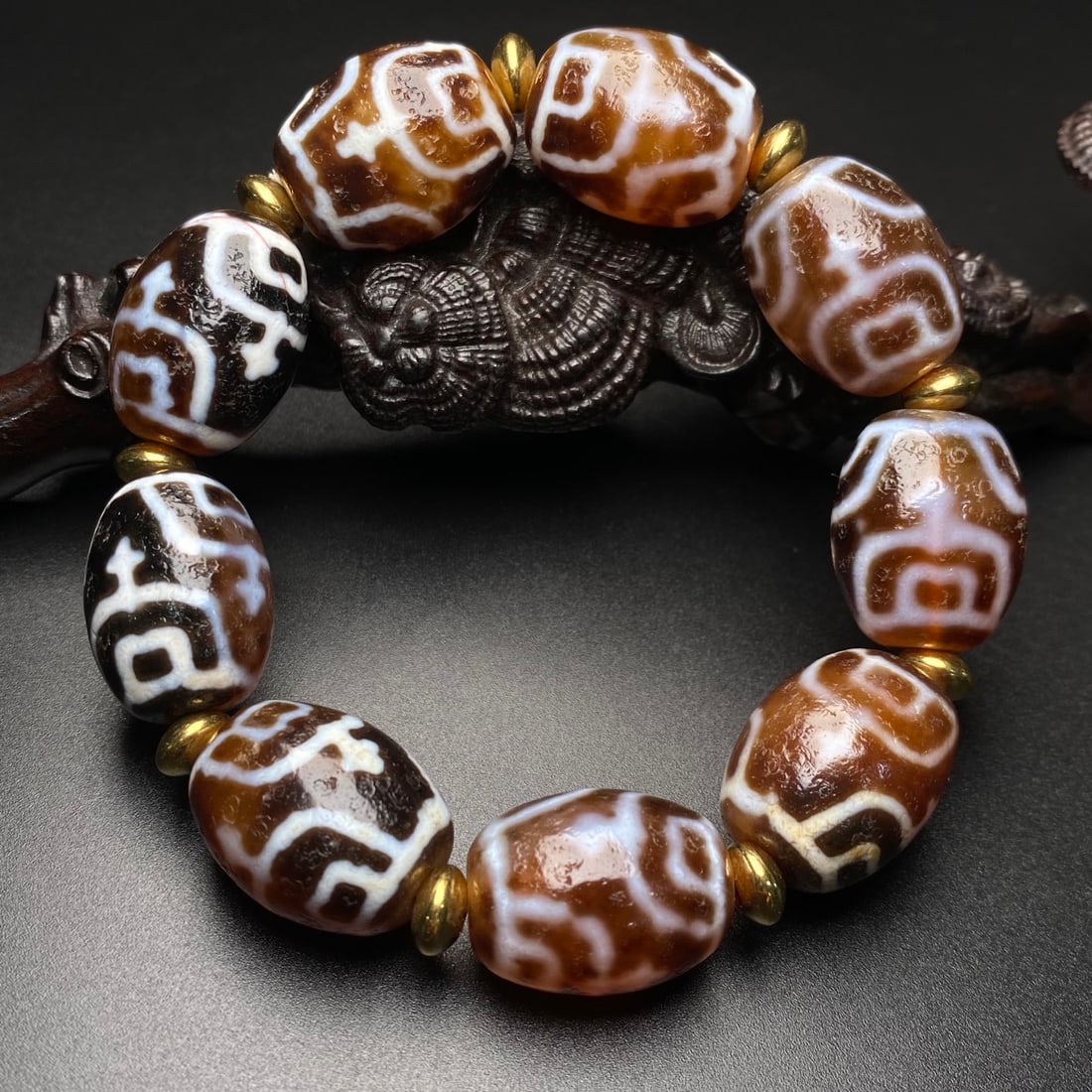 Old Tibetan DZI Agate Bracelet - 2