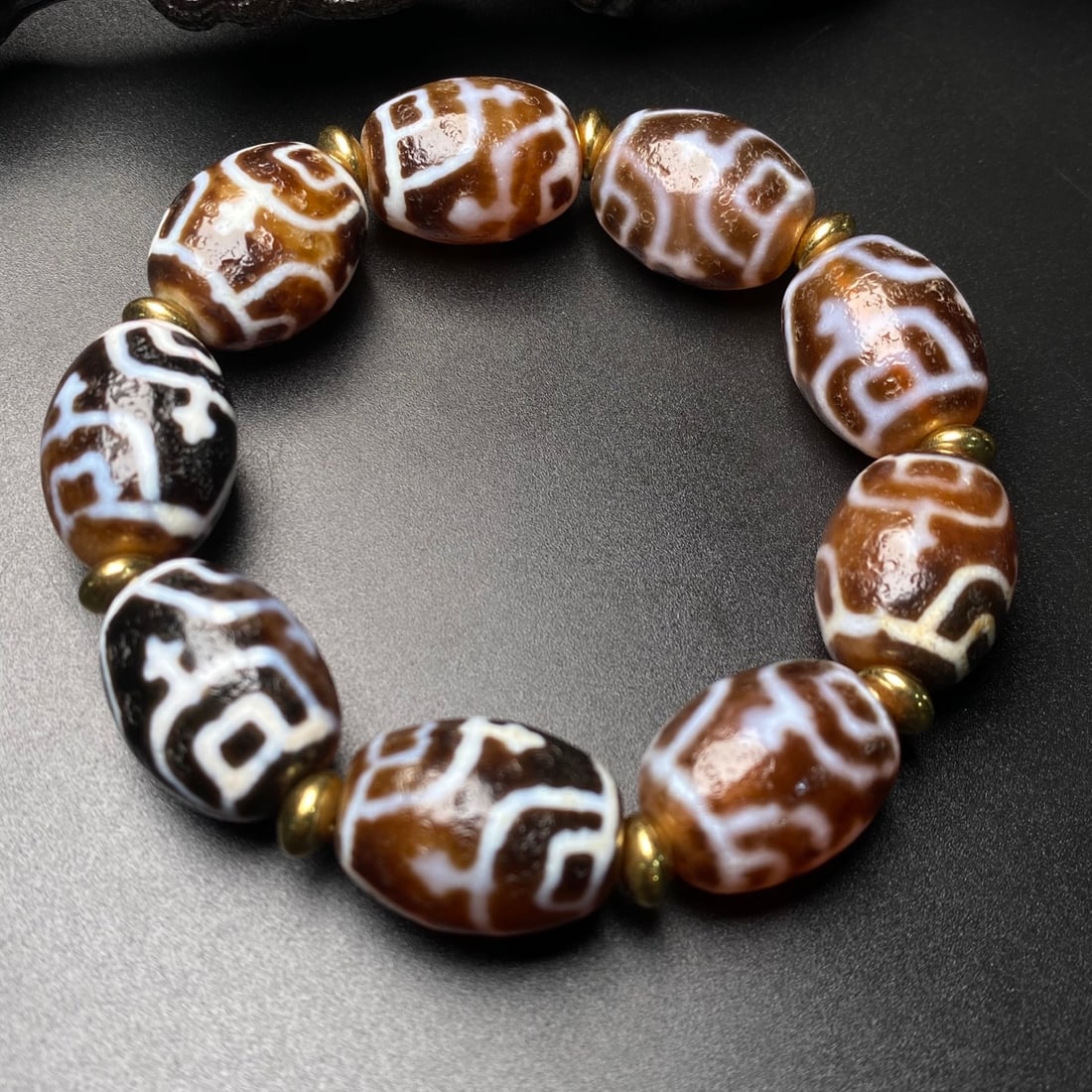 Old Tibetan DZI Agate Bracelet - 6