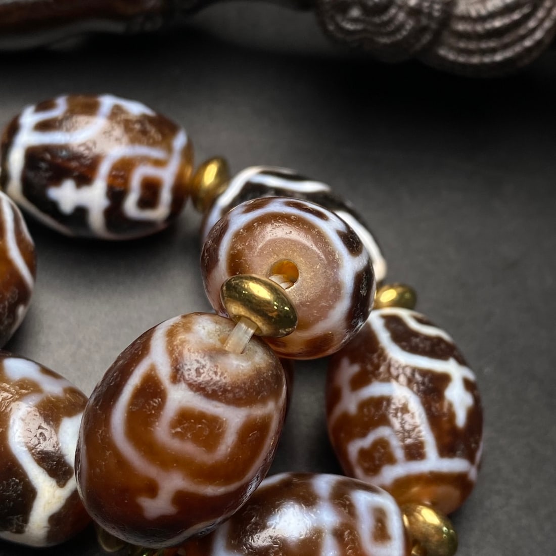 Old Tibetan DZI Agate Bracelet - 8