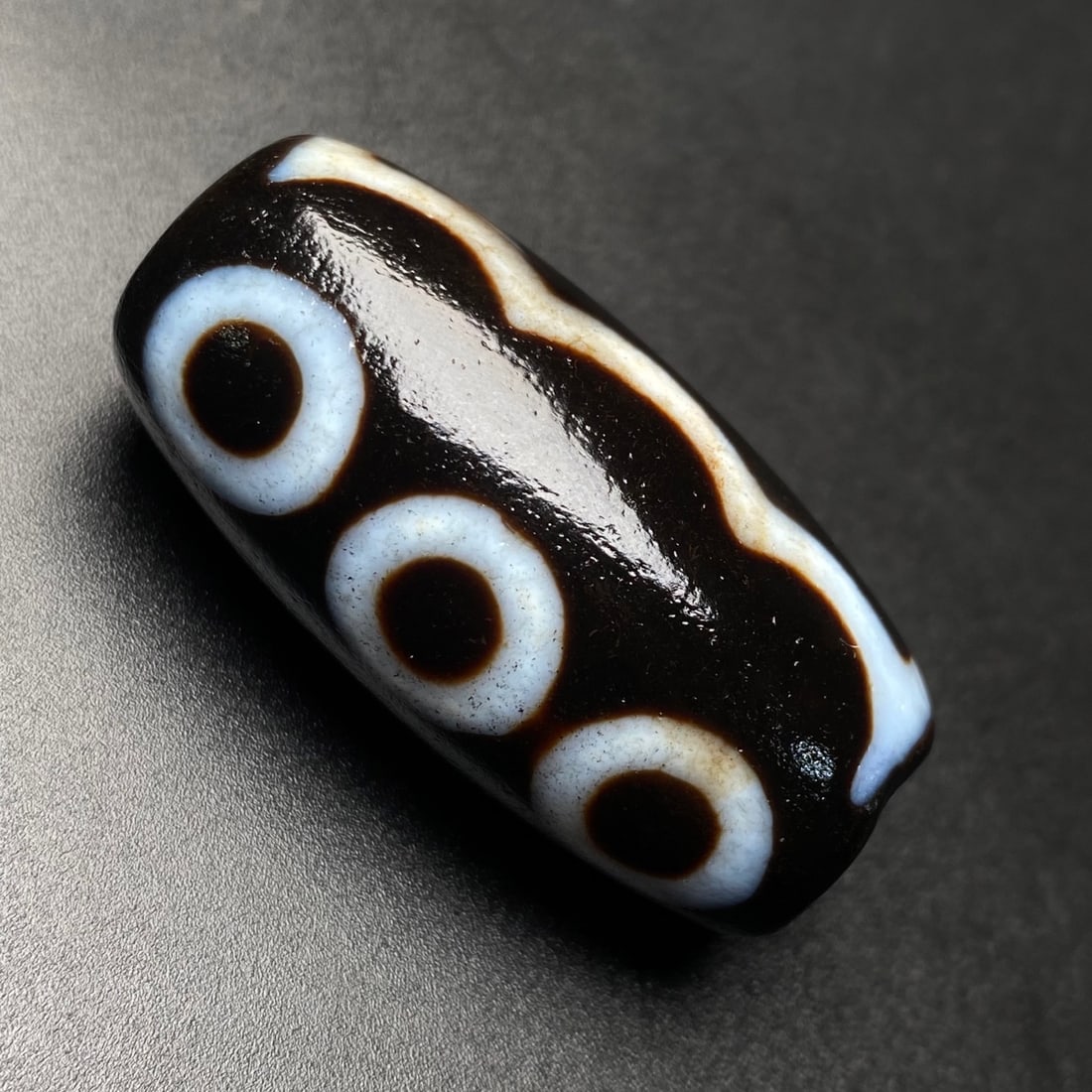 Old Tibetan Five Eyes DZI Agate Pendant - 7