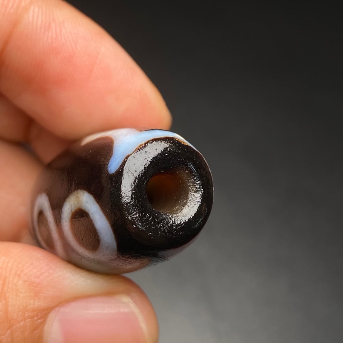 Old Tibetan Five Eyes DZI Agate Pendant - 9