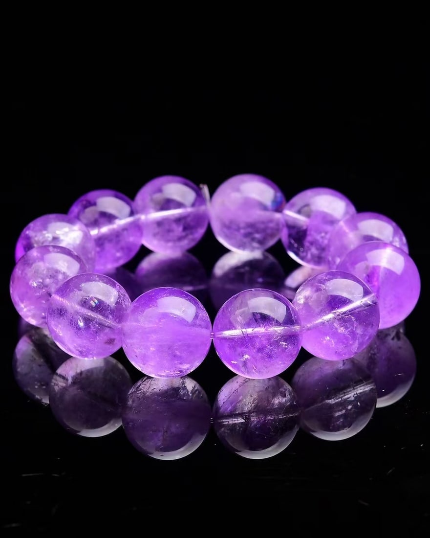 20mm Natural Amethyst Beads Bracelet - 4