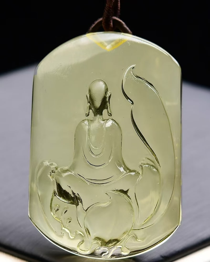 Natural Yellow Crystal Buddha Pendant: Title: Old Hetian Jade Dragon Pendant Date/Period: After2188 Origin: Chinese Dimension: 59x80x25(mm) 2.32x3.15x0.98(inches) Weight 0.35 lbs/157g Materials: Hetian Jade Reserve: $150.00 Shipping: Domes