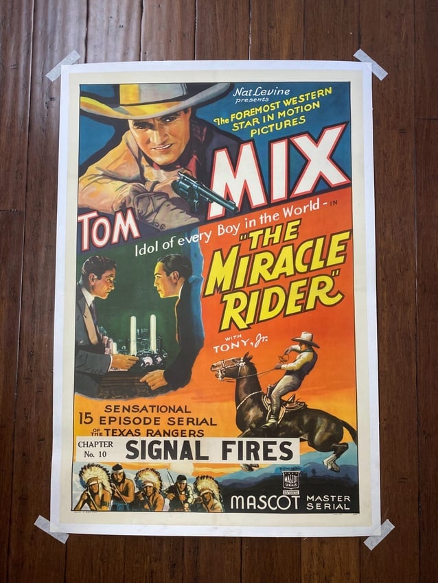 The Miracle Rider - Tom Mix (1935) US One Sheet Movie Poster LB: The Miracle Rider - Tom Mix (1935) US One Sheet Movie Poster LBReserve: $468.00