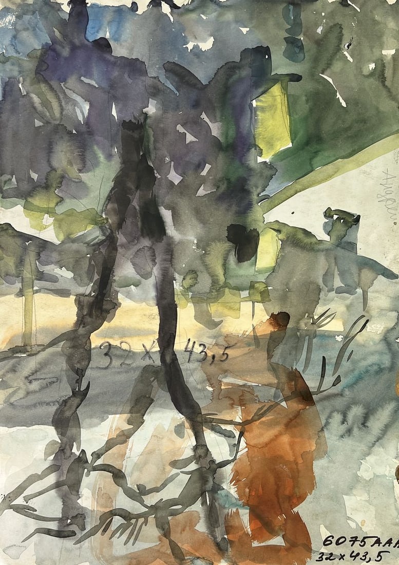 Watercolor painting Portrait of a soldier in a field Oleg Litvinov - 10